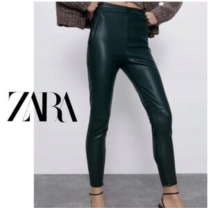 Zara Green Leather Pants